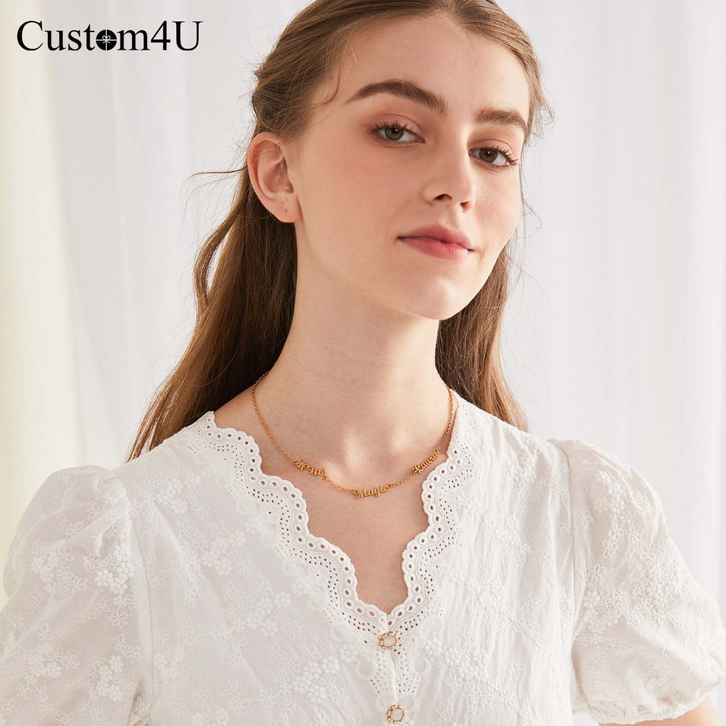 Collier Personnalisé avec 1 à 5 Prénoms