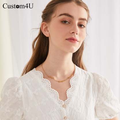 Collier Personnalisé avec 1 à 5 Prénoms