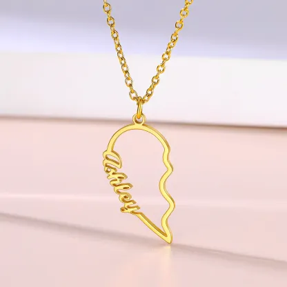 Colliers Pendentifs Assortis Cœur Personnalisés avec Nom