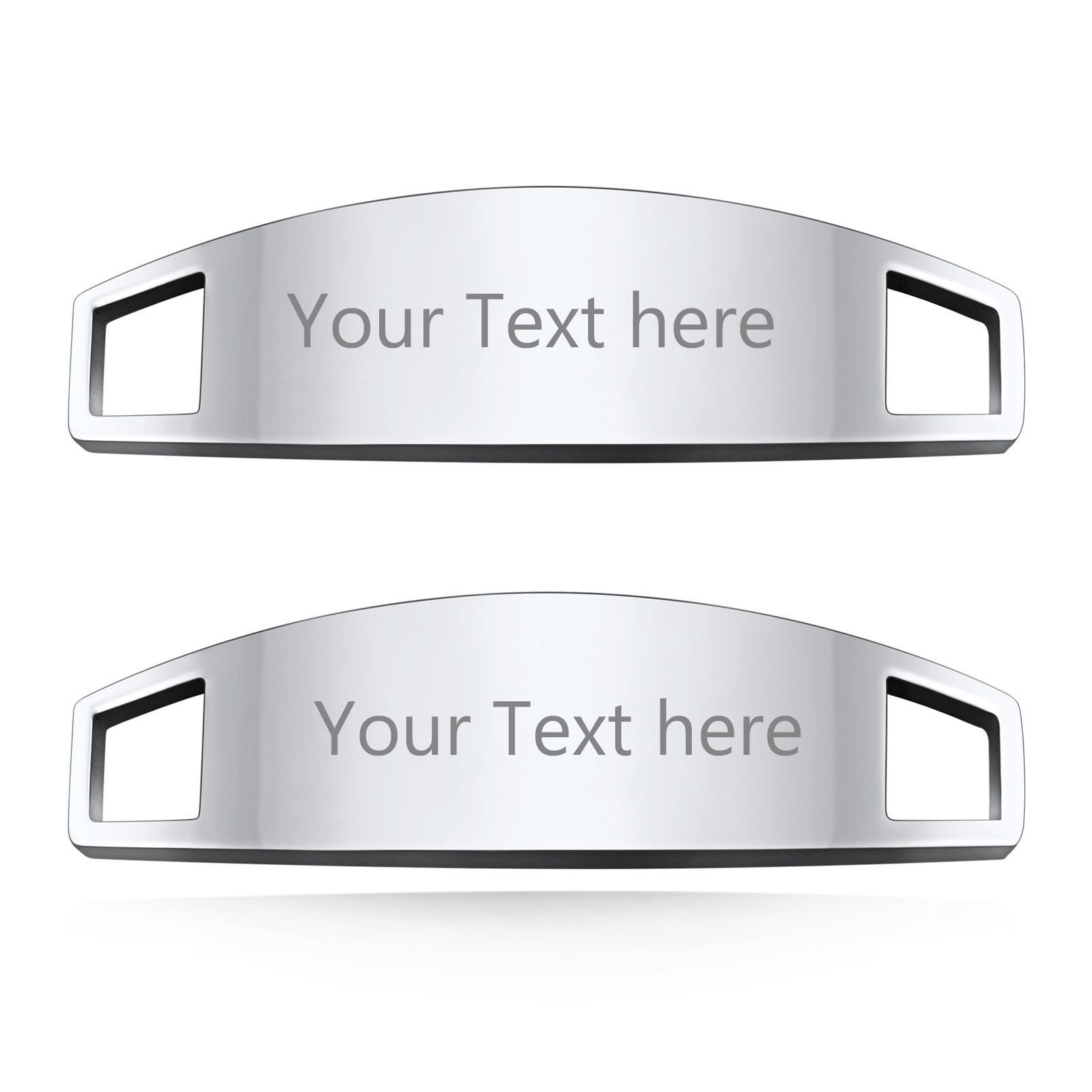 Plaques d’Identité Personnalisées pour Lacets de Chaussures Argenté