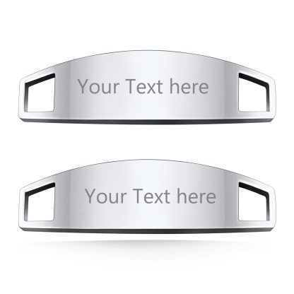 Plaques d’Identité Personnalisées pour Lacets de Chaussures Argenté