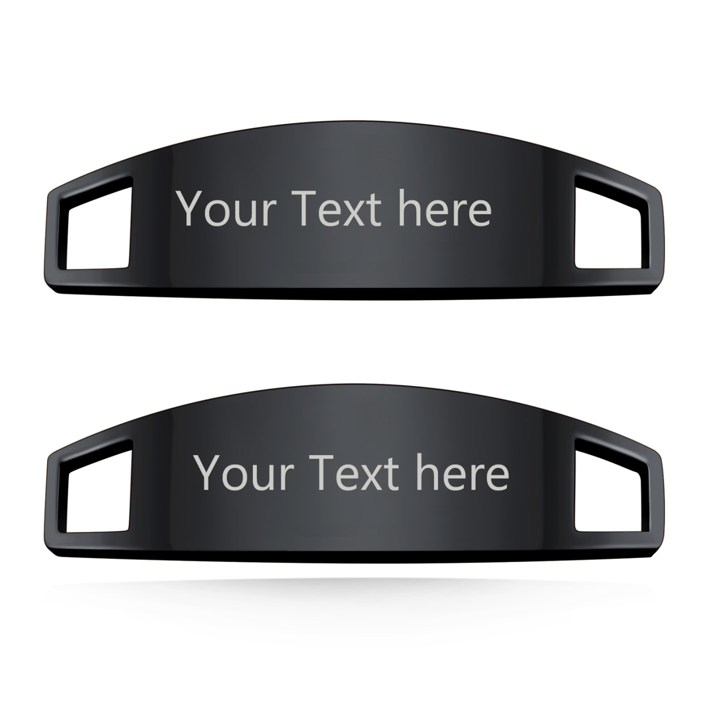 Plaques d’Identité Personnalisées pour Lacets de Chaussures Noir