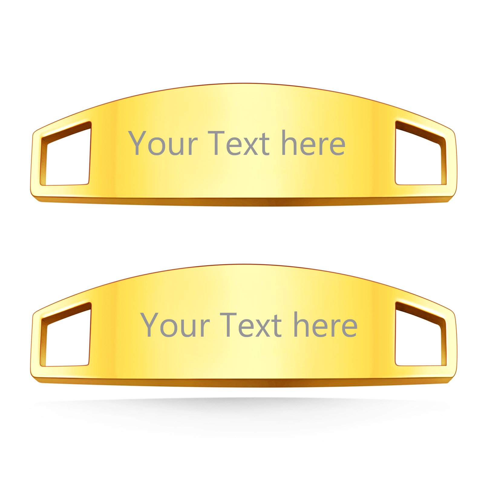 Plaques d’Identité Gravées pour Lacets de Chaussures Or