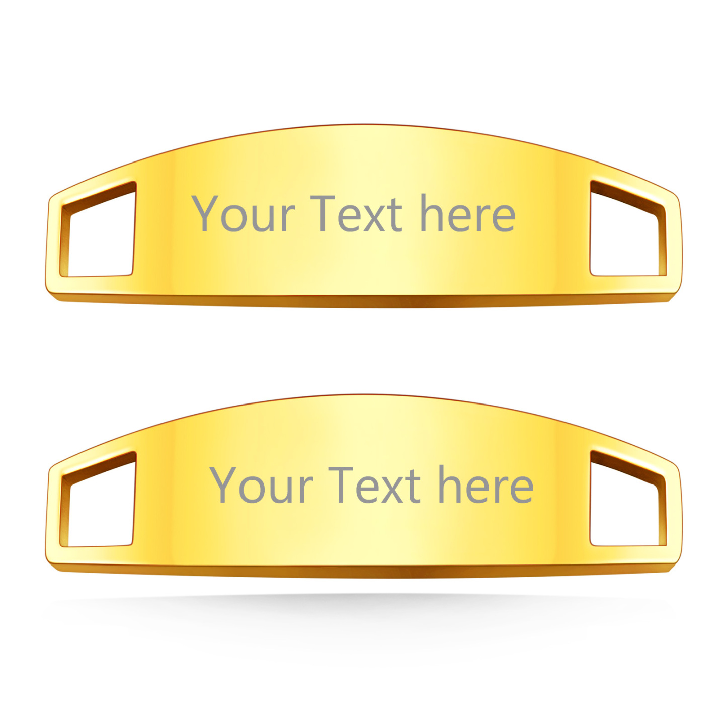 Plaques d’Identité Gravées pour Lacets de Chaussures Or