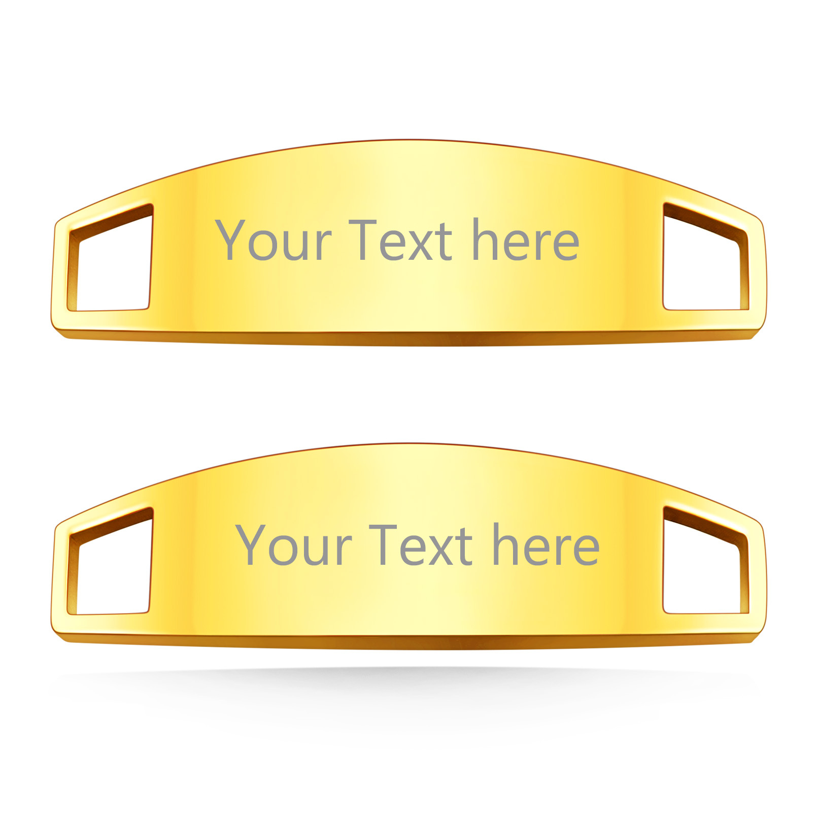 Plaques d’Identité Gravées pour Lacets de Chaussures Or