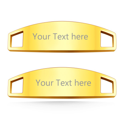 Plaques d’Identité Gravées pour Lacets de Chaussures Or