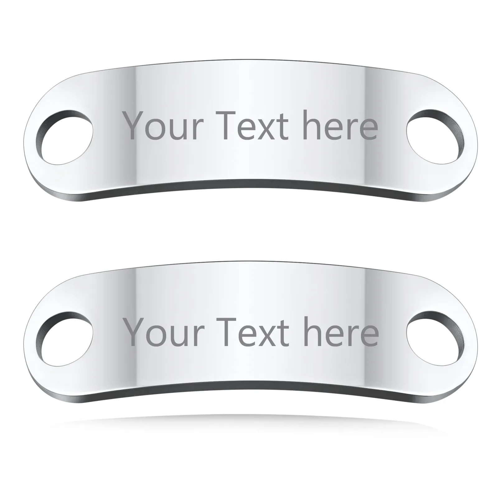 Boucles de Lacets Personnalisées Gravées pour Hommes Argenté