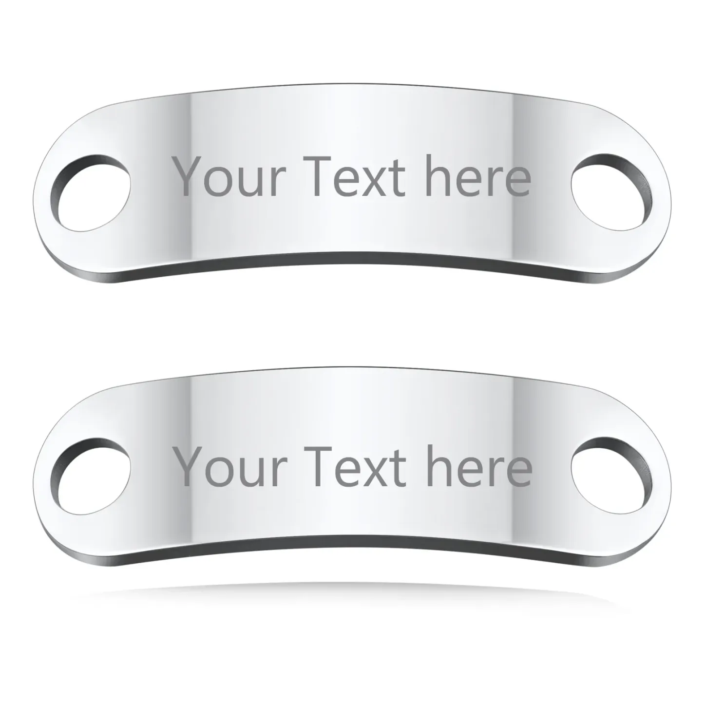 Boucles de Lacets Personnalisées Gravées pour Hommes Argenté