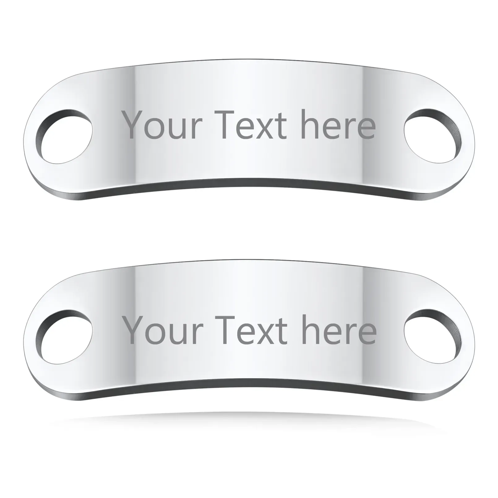 Boucles de Lacets Personnalisées Gravées pour Hommes Argenté