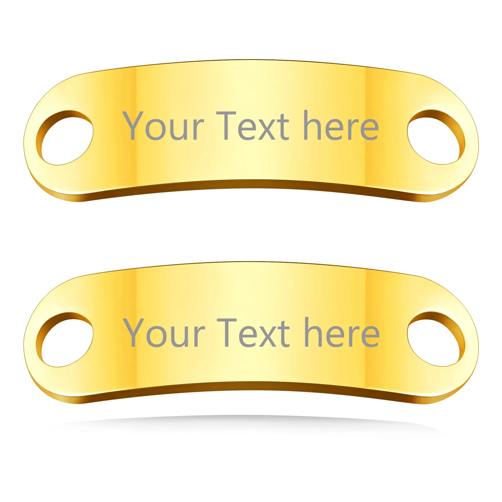 Boucles de Lacets Personnalisées Gravées pour Hommes Or