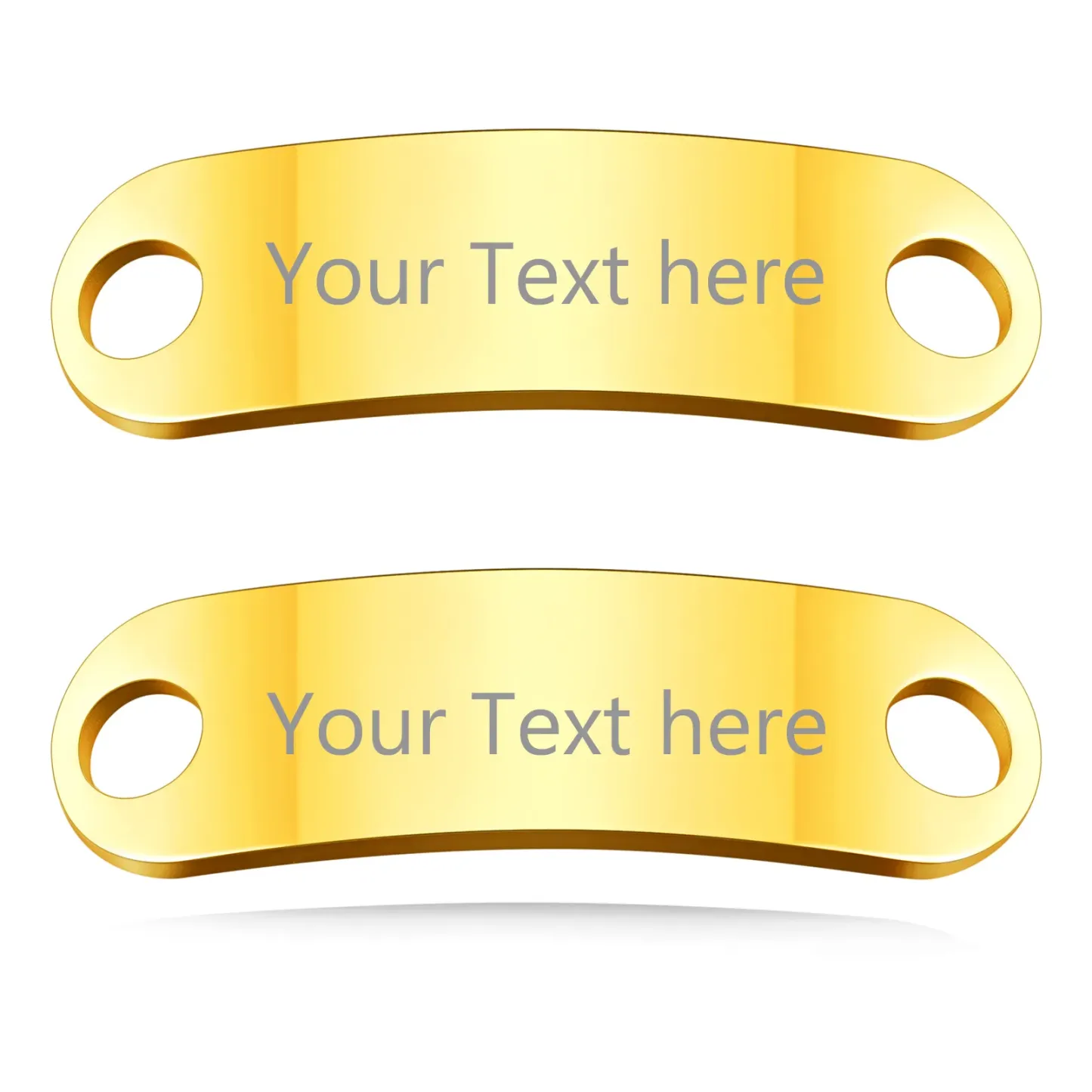 Boucles de Lacets Personnalisées Gravées pour Hommes Or