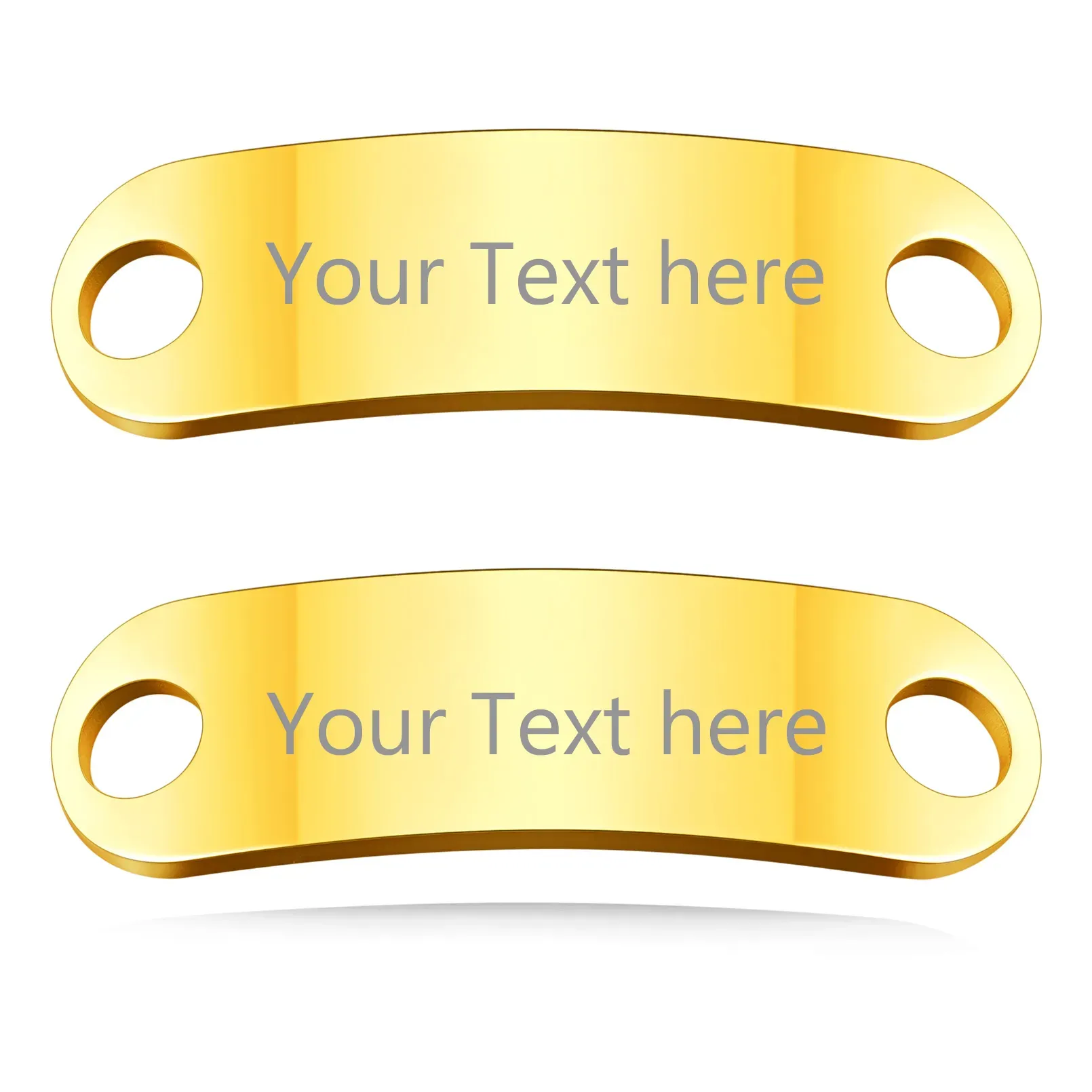 Boucles de Lacets Personnalisées Gravées pour Hommes Or