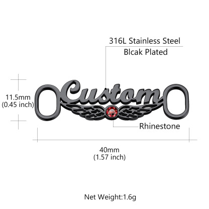 Boucles de Lacets Personnalisées avec Nom et Pierre de Naissance Taille