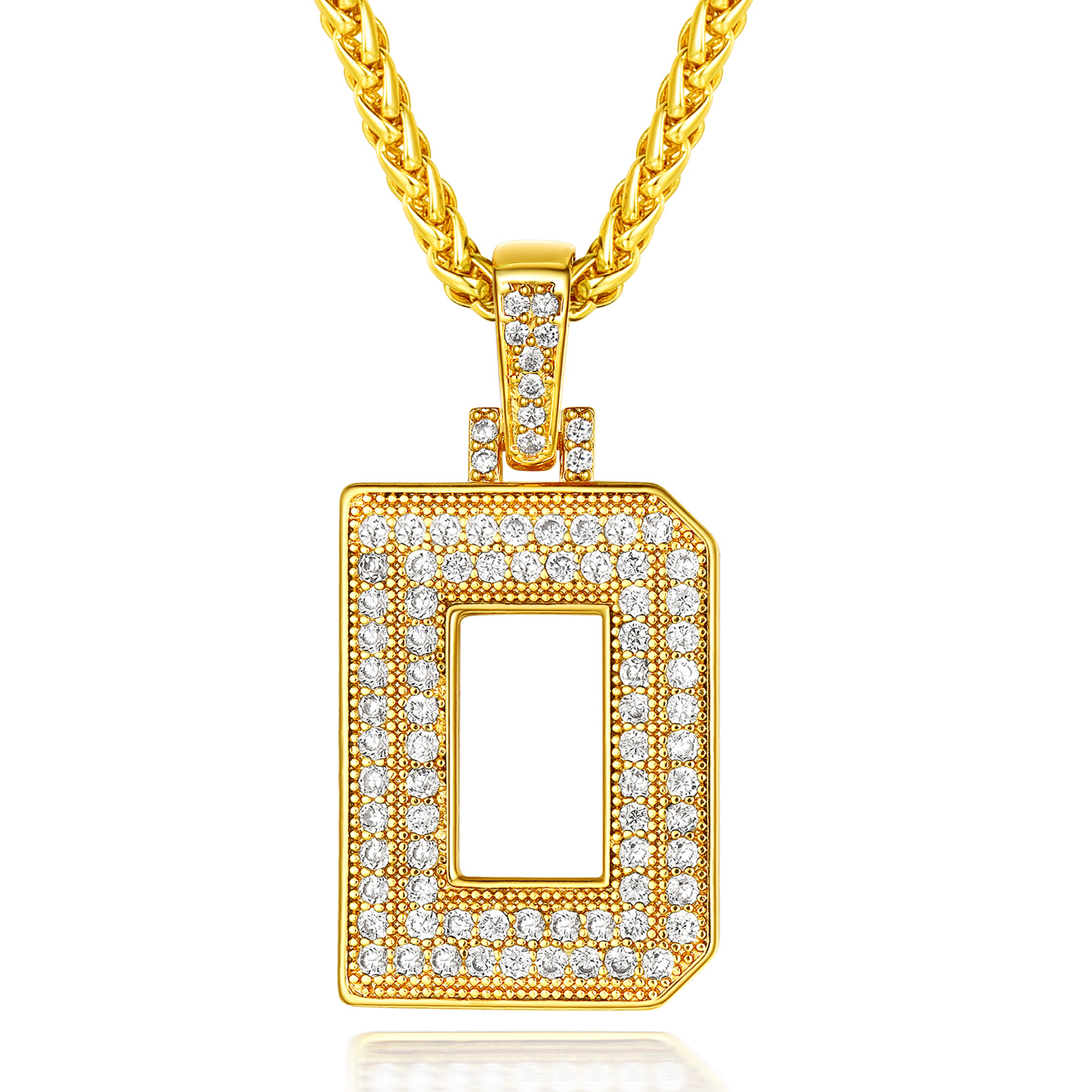 Collier Classique avec Pendentif Lettre Initiale A-Z en Zircon Cubique
