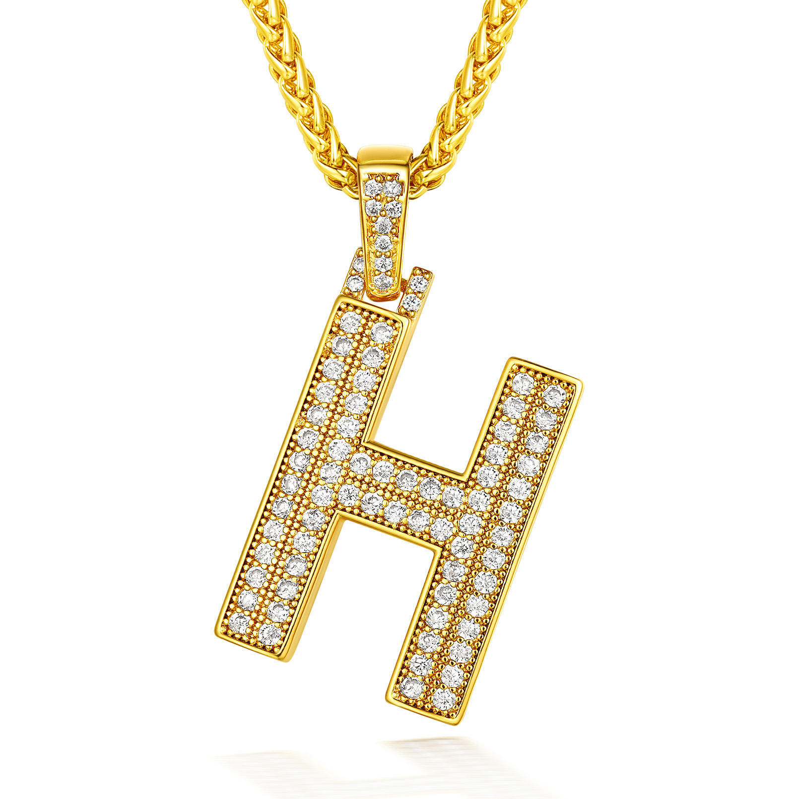 Collier Classique avec Pendentif Lettre Initiale A-Z en Zircon Cubique