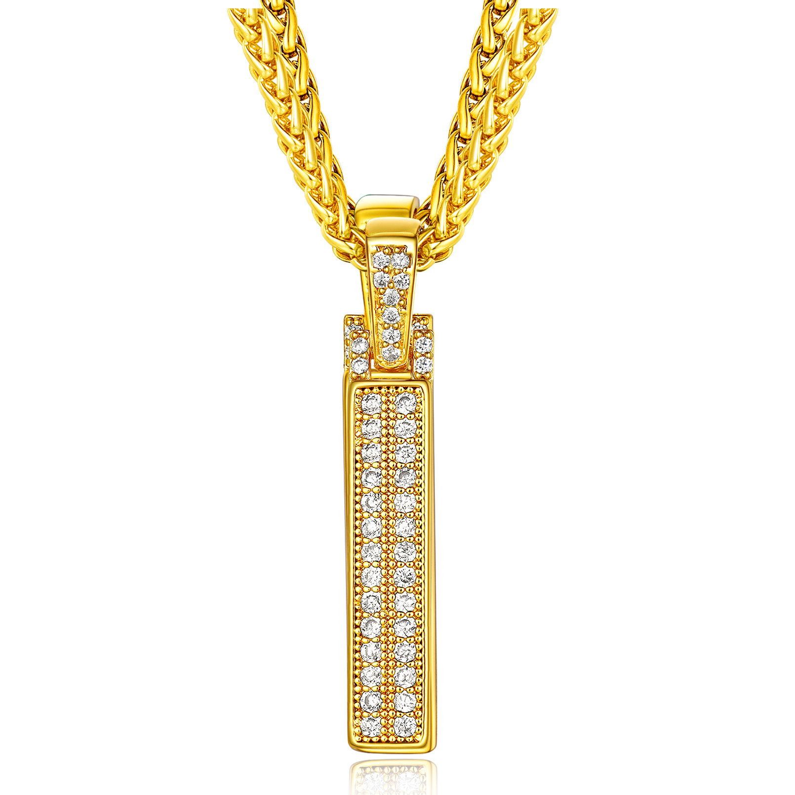 Collier Classique avec Pendentif Lettre Initiale A-Z en Zircon Cubique