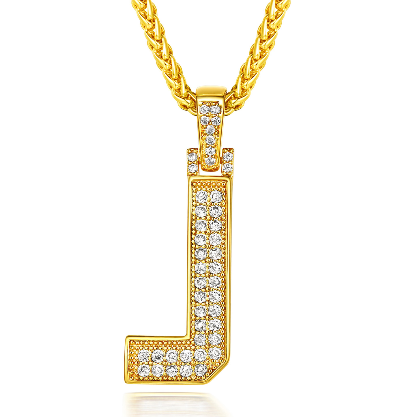 Collier Classique avec Pendentif Lettre Initiale A-Z en Zircon Cubique