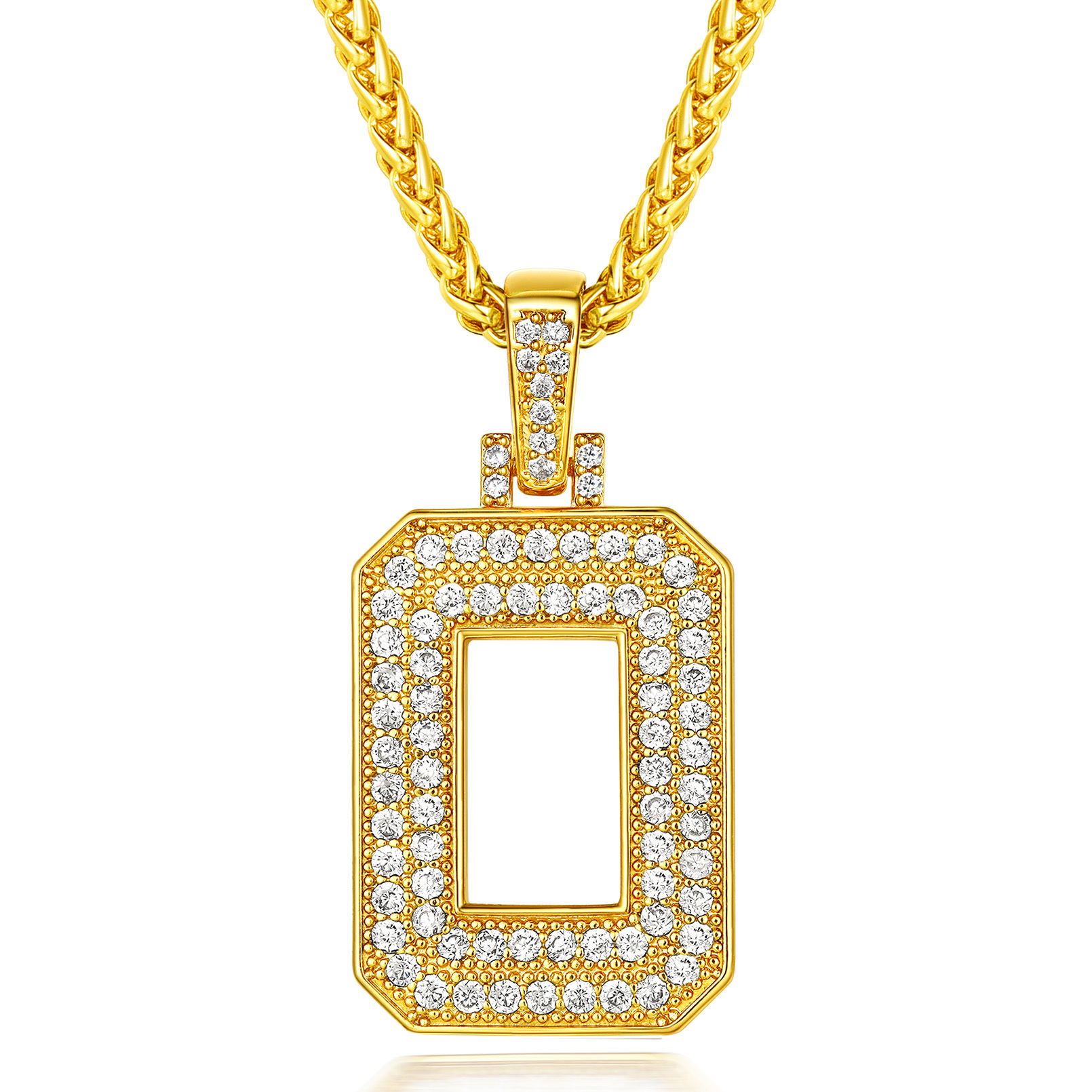 Collier Classique avec Pendentif Lettre Initiale A-Z en Zircon Cubique