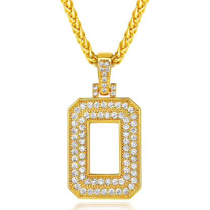 Collier Classique avec Pendentif Lettre Initiale A-Z en Zircon Cubique