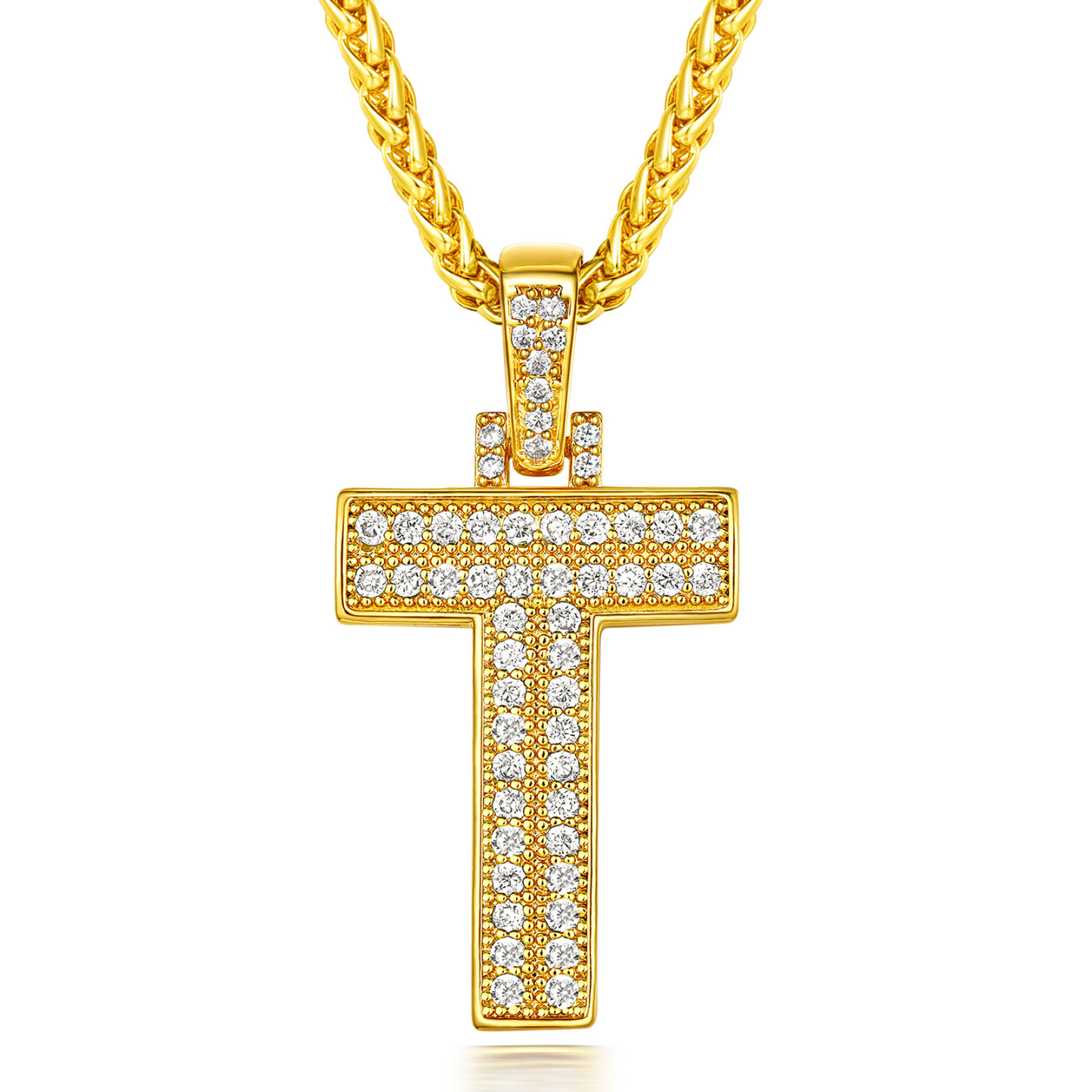 Collier Classique avec Pendentif Lettre Initiale A-Z en Zircon Cubique