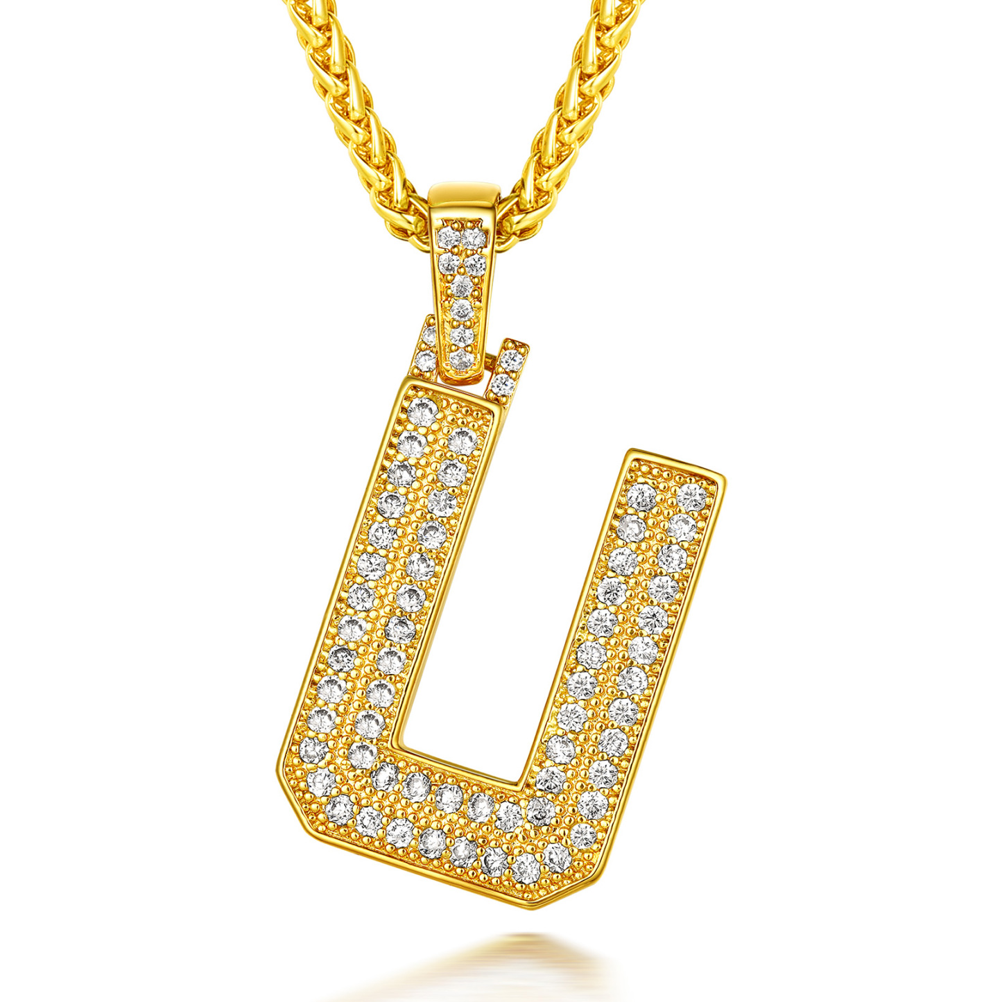 Collier Classique avec Pendentif Lettre Initiale A-Z en Zircon Cubique