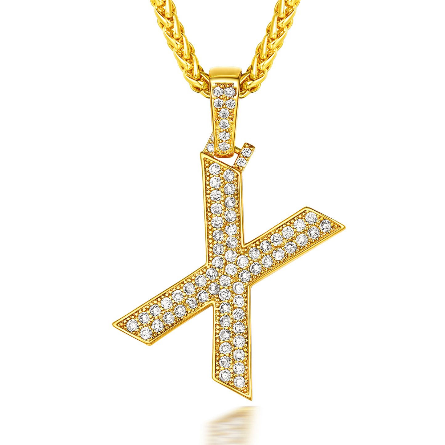 Collier Classique avec Pendentif Lettre Initiale A-Z en Zircon Cubique