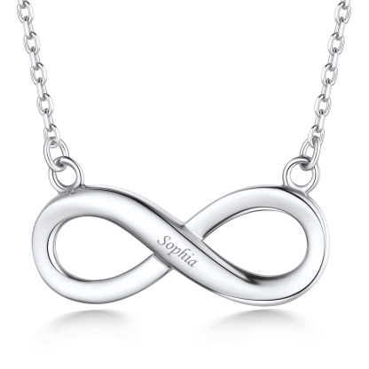 Collier Infini Personnalisé en Argent Sterling pour Femme Argenté
