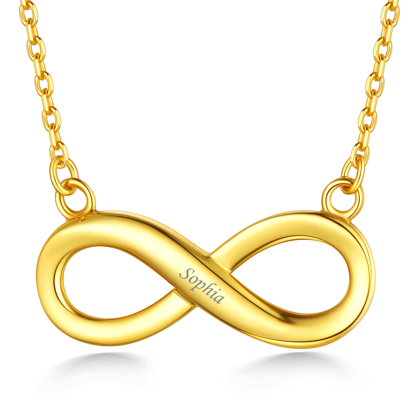 Collier Infini Personnalisé en Argent Sterling 925 pour Femme Or