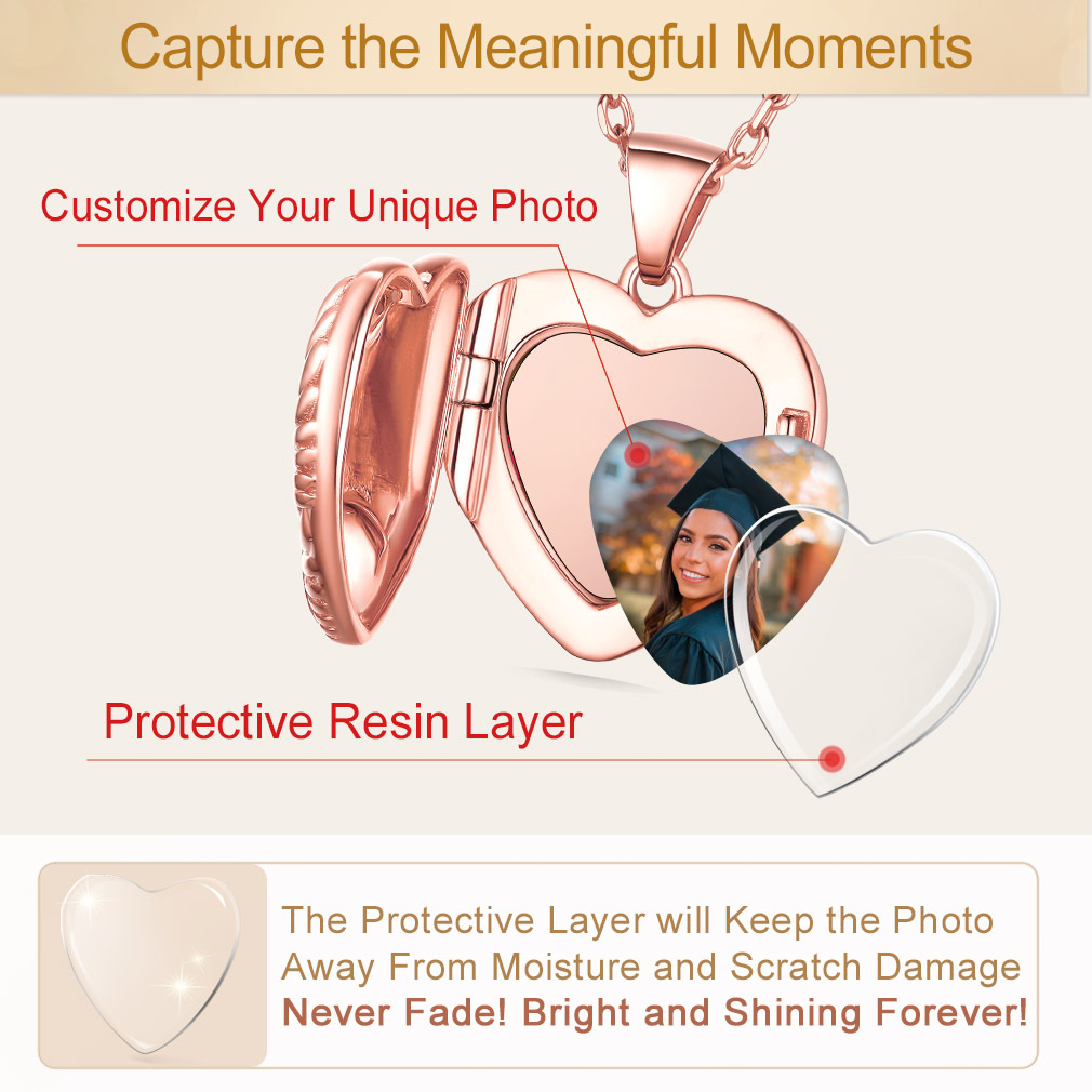 Collier Médaillon Personnalisé avec Photo et Pierre de Naissance  Protective