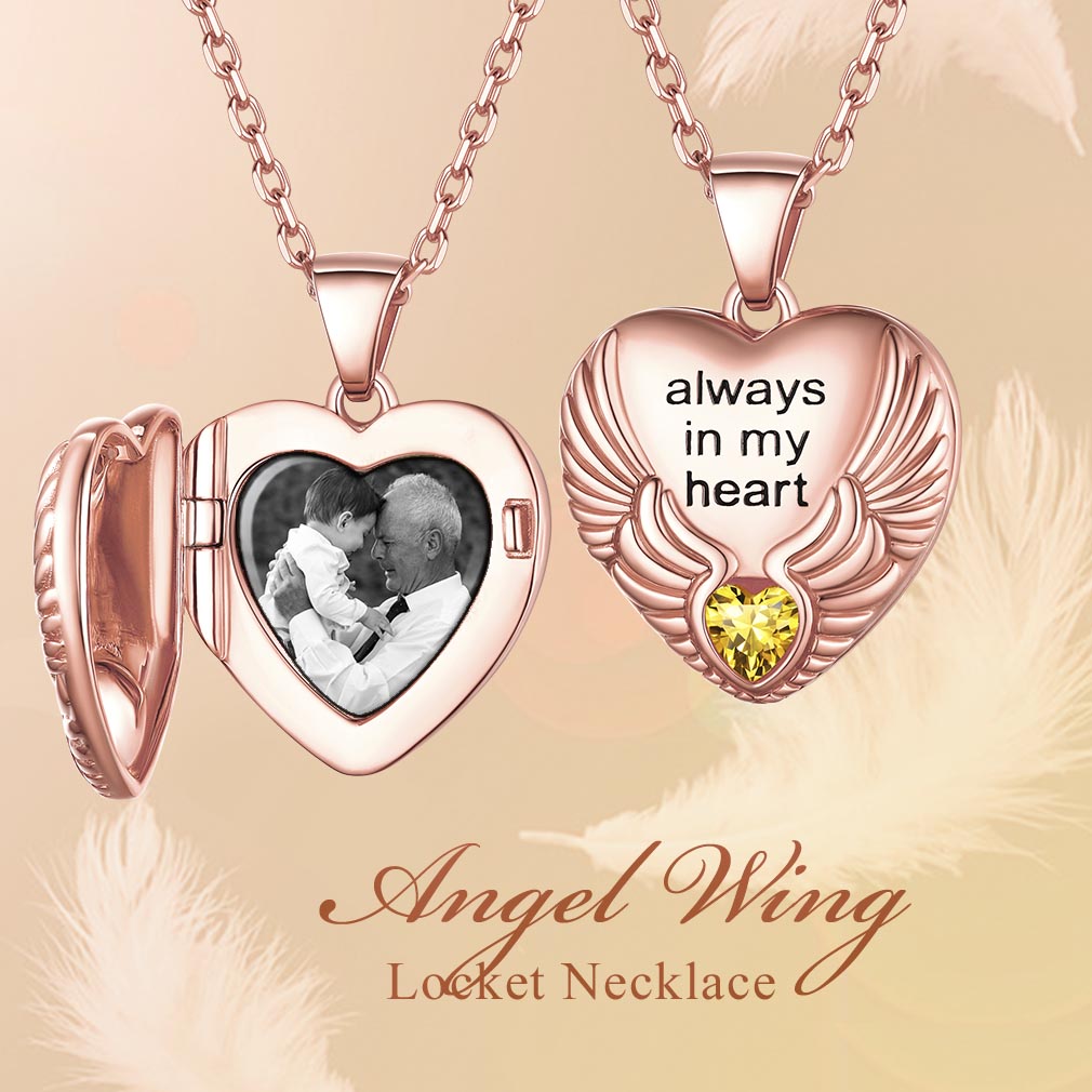 Collier Médaillon avec Photo et Pierre de Naissance 