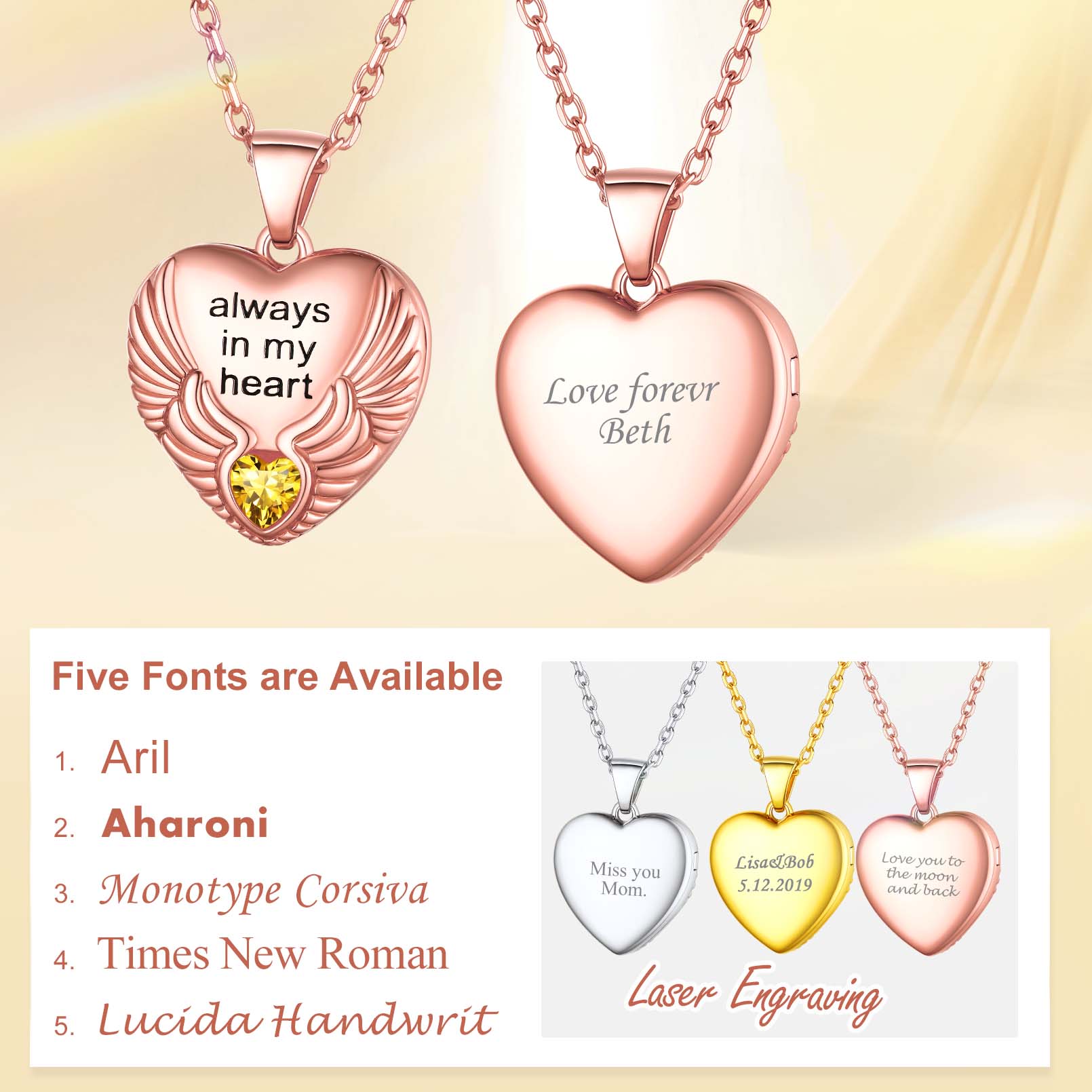 Collier Médaillon Personnalisé avec Photo et Pierre de Naissance Police