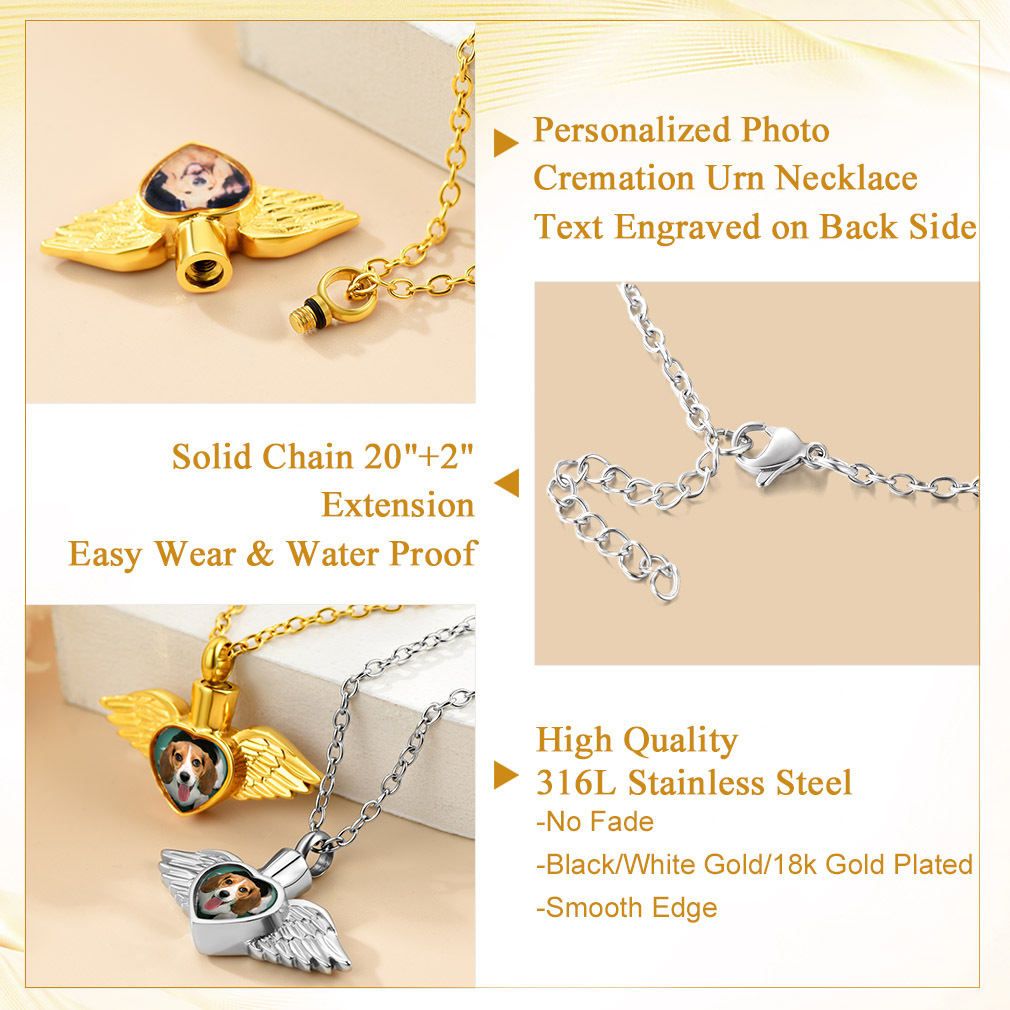 Collier Urne Photo Personnalisé pour Cendres pour Homme et Femme Détail