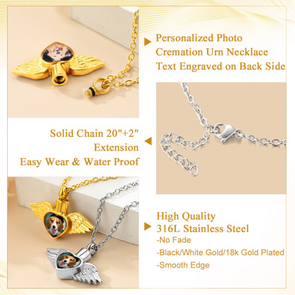 Collier Urne Photo Personnalisé pour Cendres pour Homme et Femme Détail