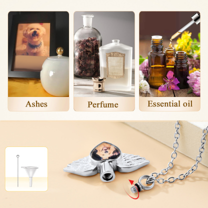 Collier Urne Photo Personnalisé pour Cendres pour Homme et Femme Usage