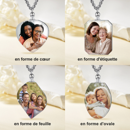 Collier Photo Personnalisé Double Face en Acrylique 