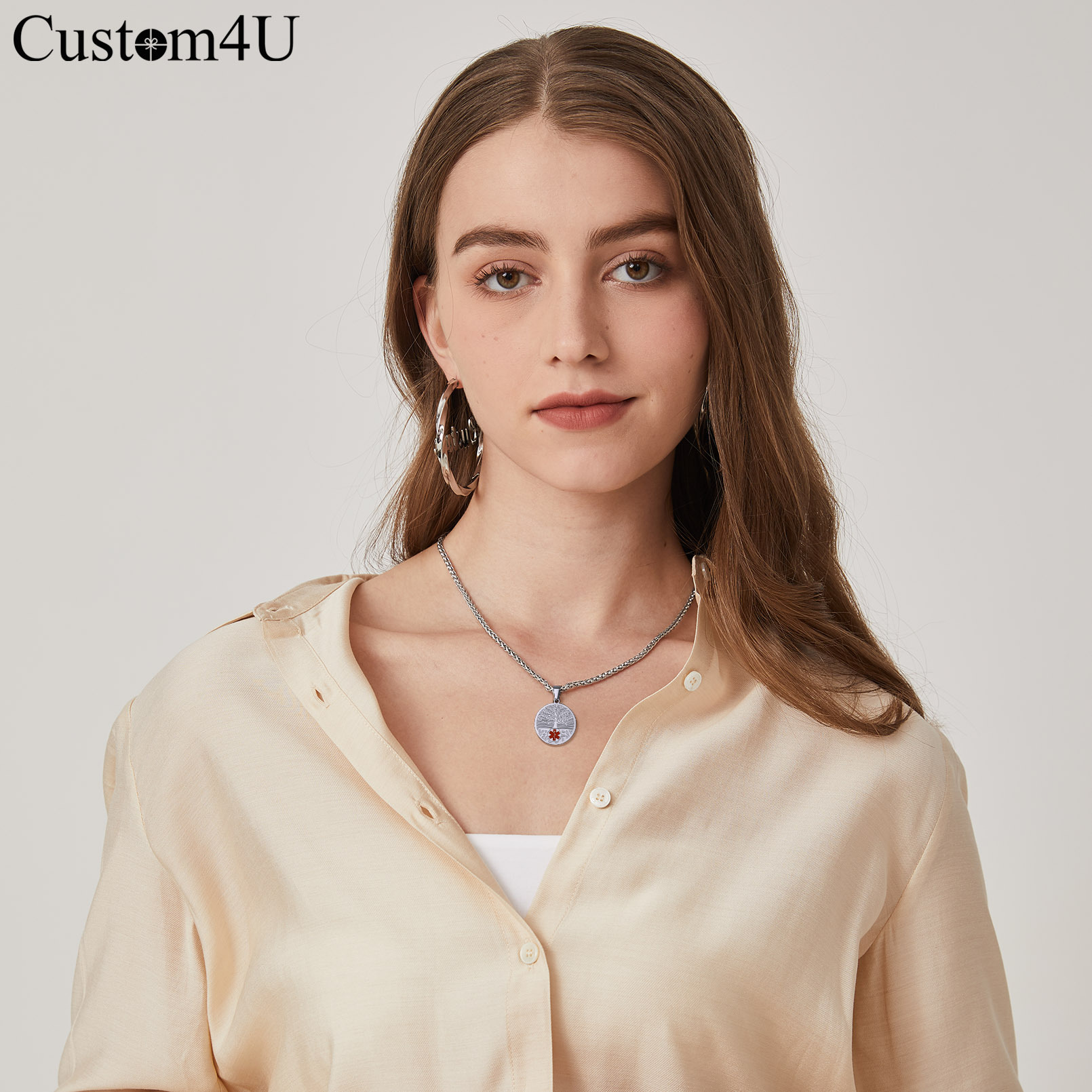 Collier Médical Personnalisé avec Pendentif d'Urgence