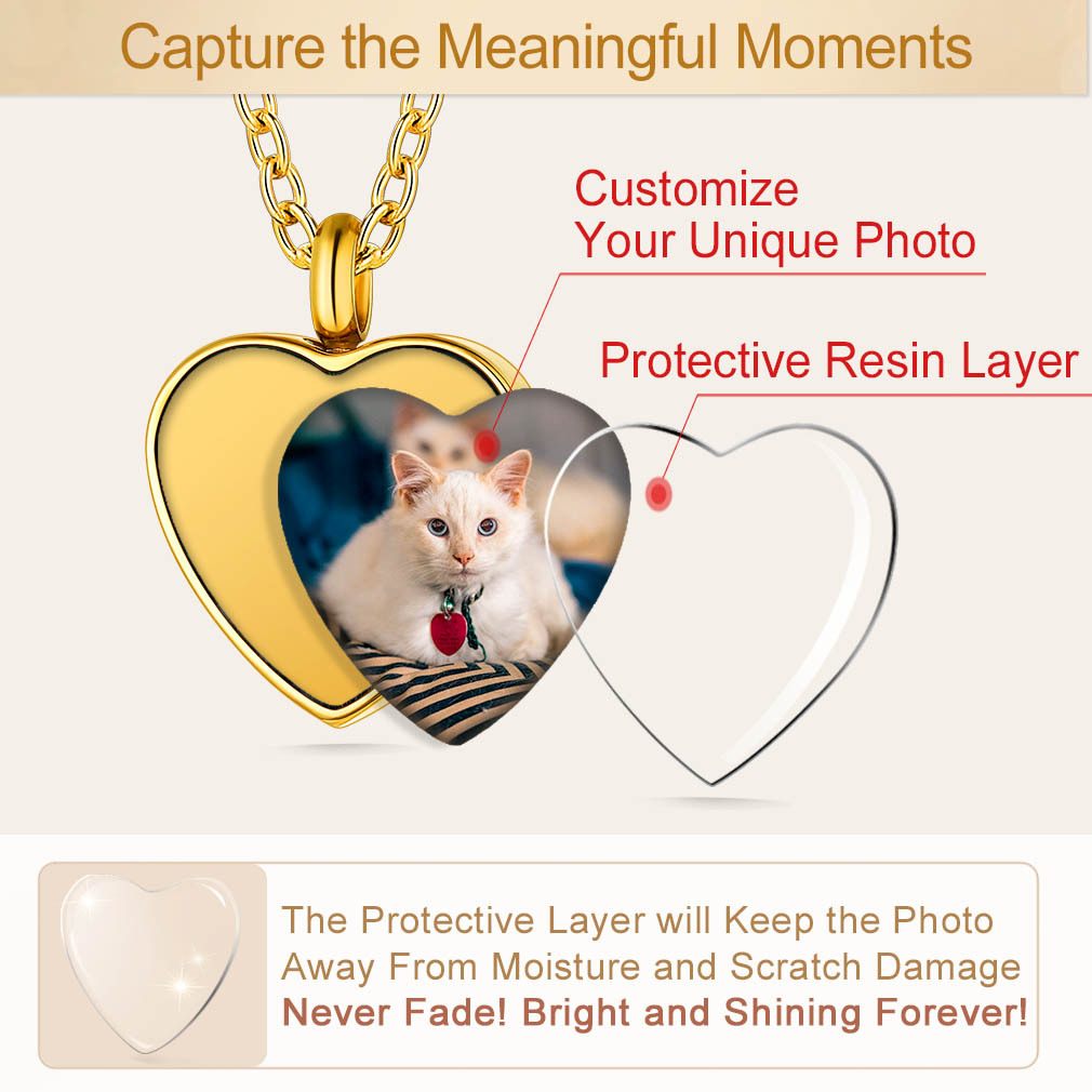 Collier Urne Personnalisé avec Photo Gravé pour Cendres Protective