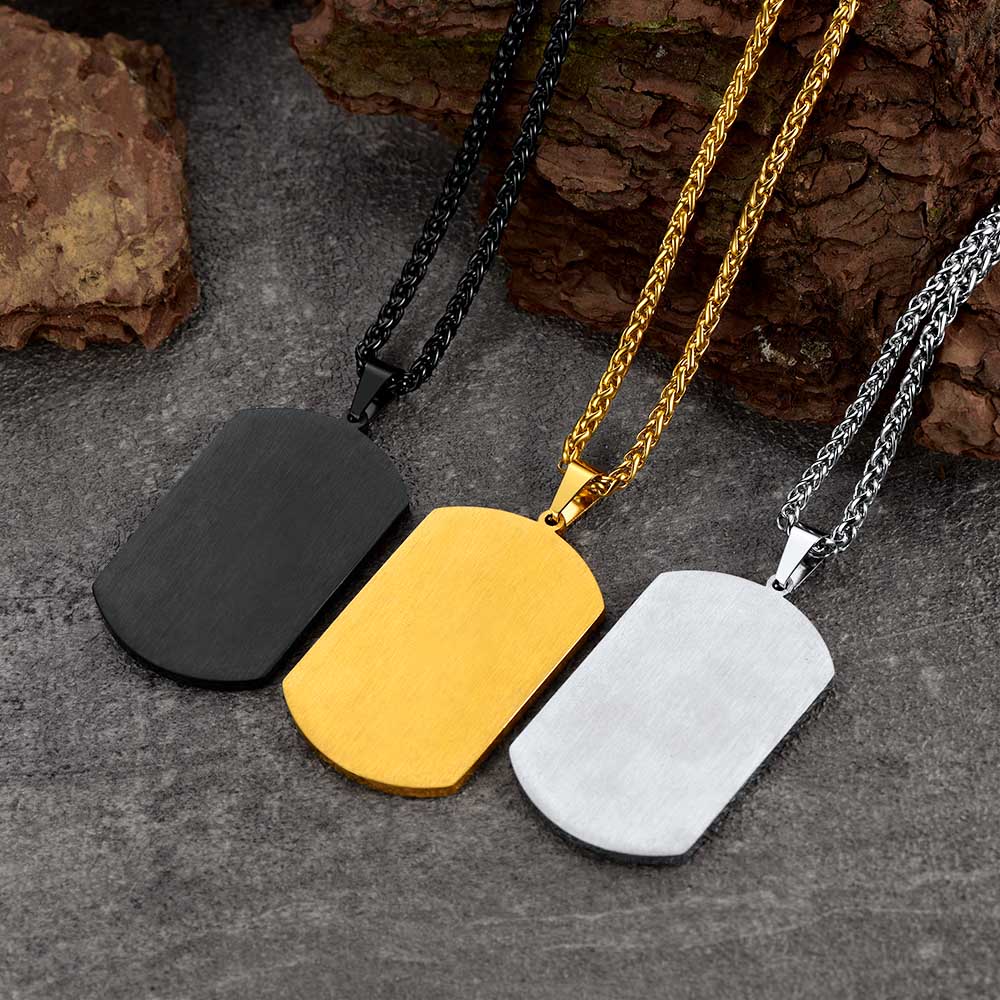 Collier Pendentif Plaque Militaire Personnalisée avec Photo pour Homme Couleur
