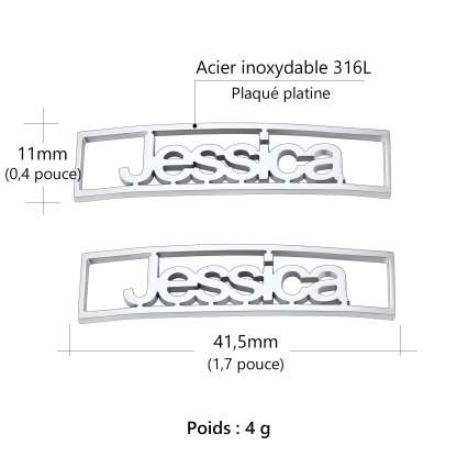 Boucle de Lacet Personnalisée avec Nom (Lot de 2) C Taille