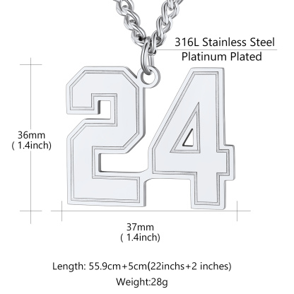 Collier Pendentif Personnalisé avec Numéro pour Homme Taille