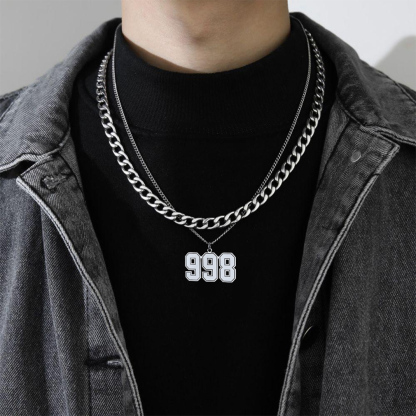 Collier Pendentif Personnalisé avec Numéro 