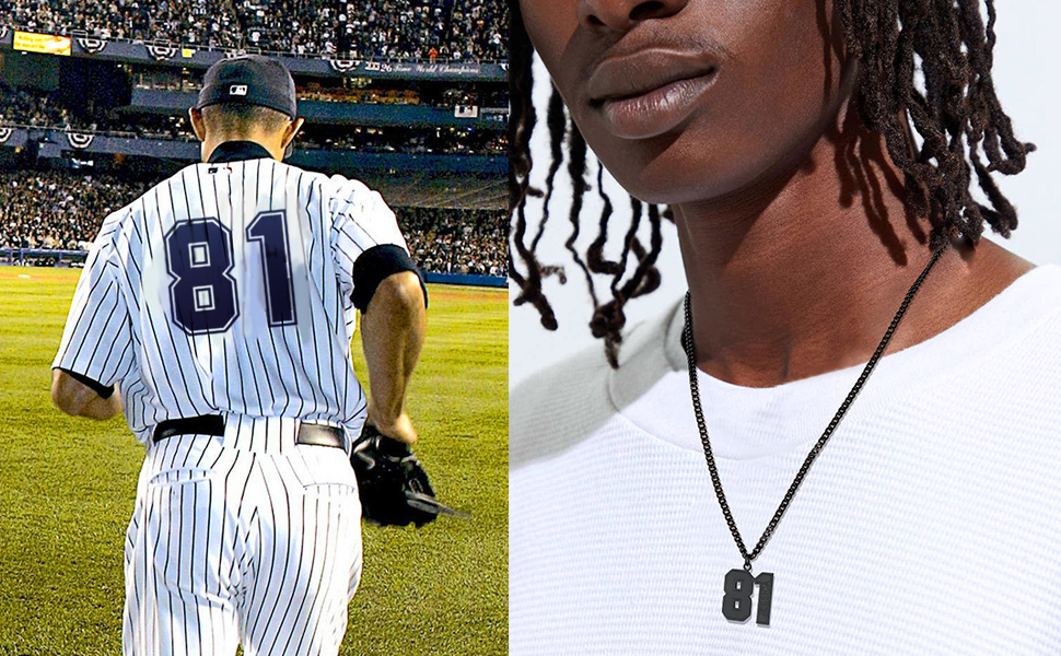  Collier Numéro Personnalisé en Acier Inoxydable avec Gravure pour Homme