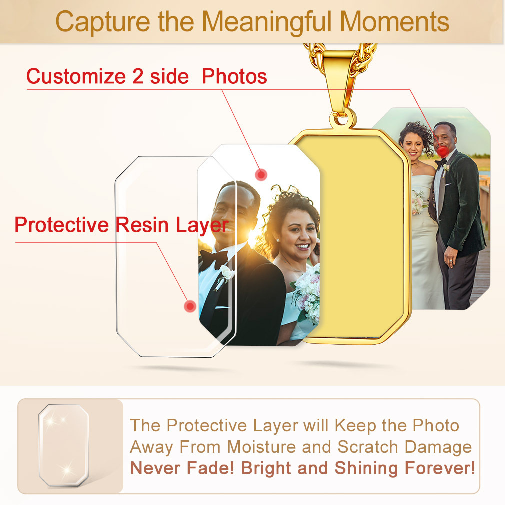 Pendentif Militaire Personnalisée avec Photo pour Homme