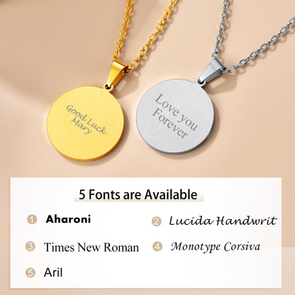 Collier Rond Personnalisé avec Photo Gravée pour Femme et Homme Police