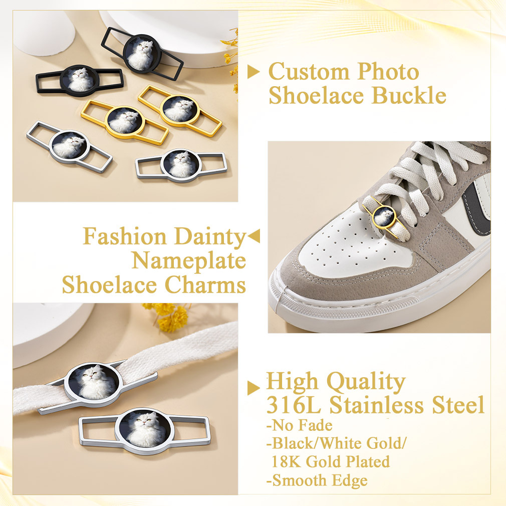 Boucles de Lacets de Chaussures Personnalisées avec Photo Détail