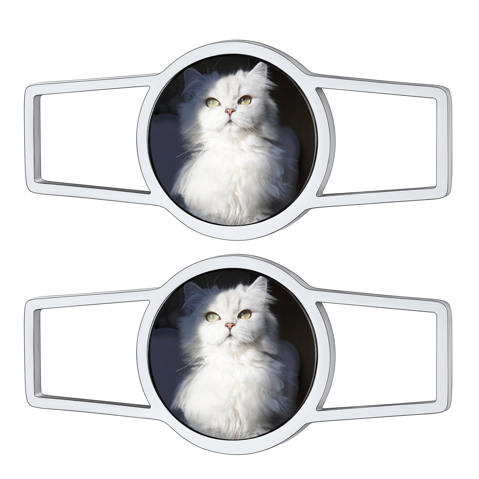 Boucles de Lacets de Chaussures Personnalisées avec Photo  Argenté