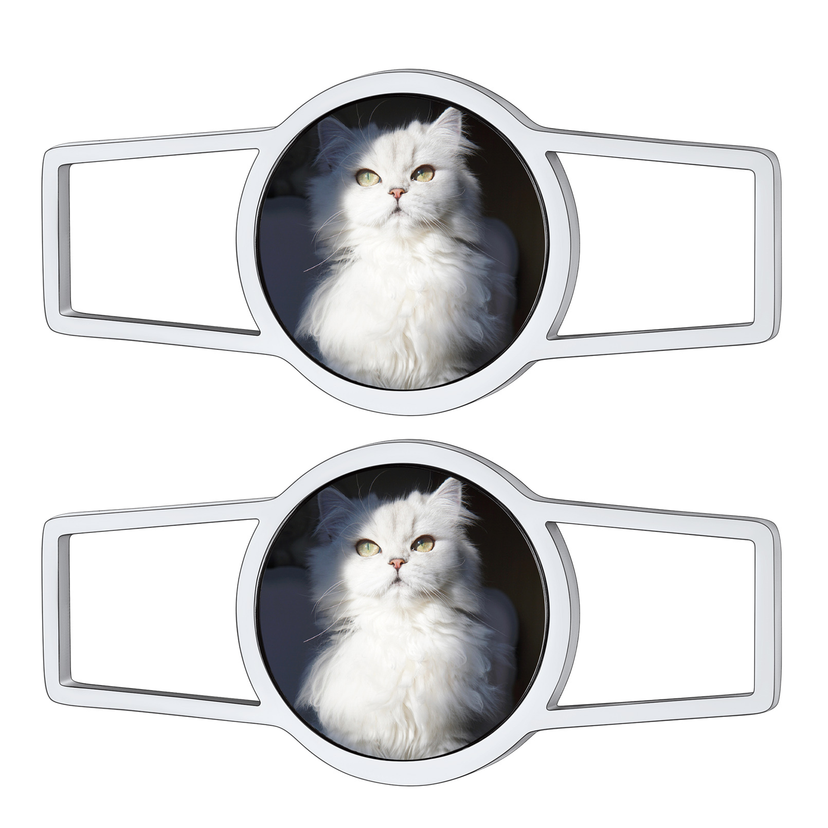 Boucles de Lacets de Chaussures Personnalisées avec Photo  Argenté