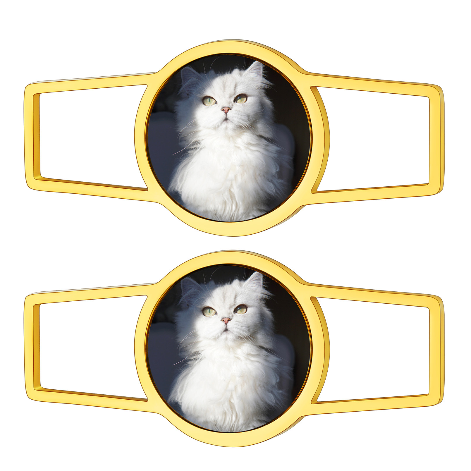 Boucles de Lacets de Chaussures Personnalisées avec Photo Or