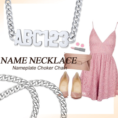 Collier Personnalisé avec Nom et Chaîne Cuban 