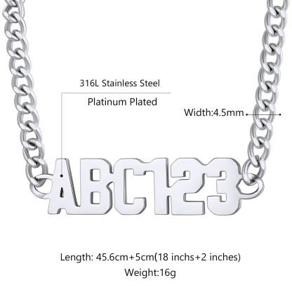 Collier Personnalisé avec Nom et Chaîne Cuban Taille